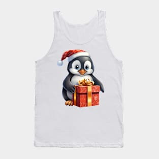 Baby Christmas Penguin With Gift Tank Top